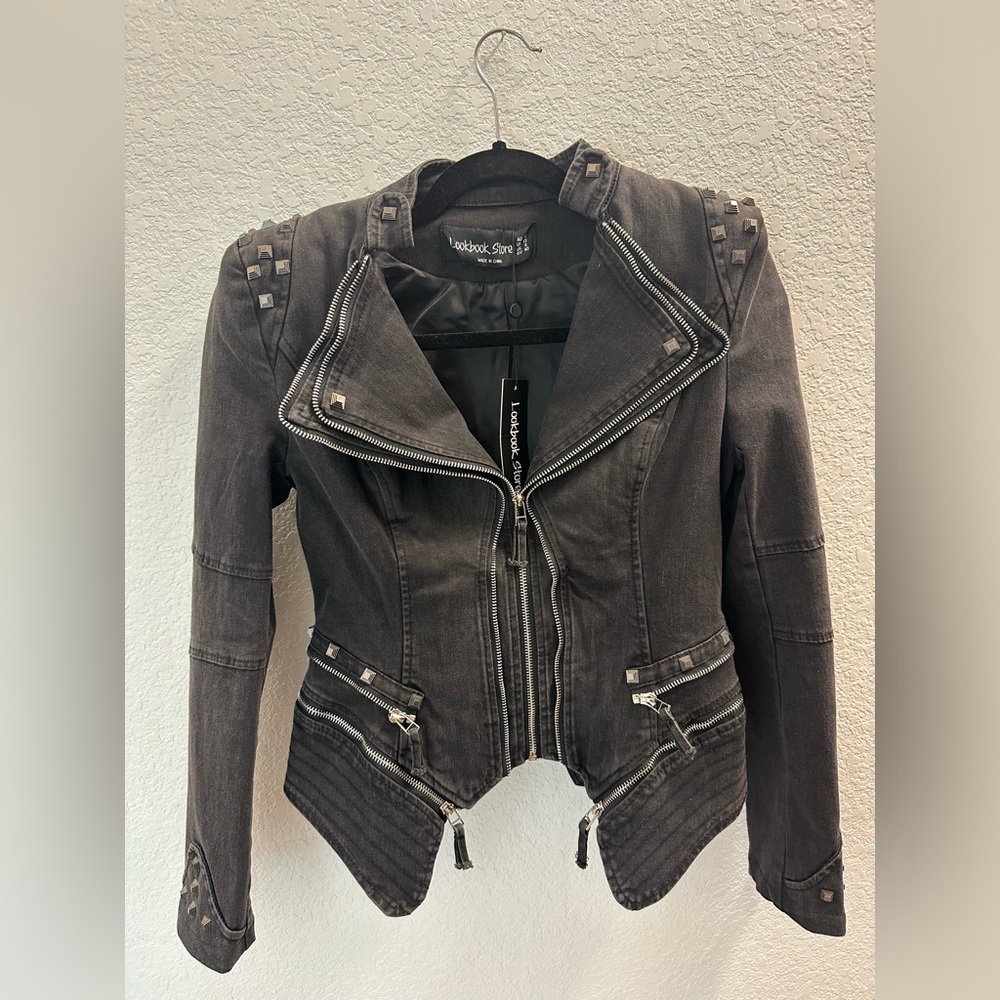 LookBook Store Black Moto Jacket NWT